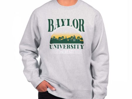 USCAPE Baylor University Stars Heavyweight Crewneck, Grey Heather For Discount