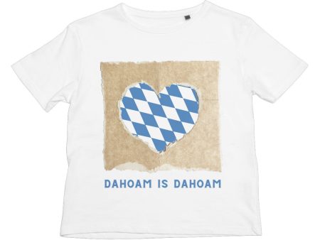 Kid s Bavarian Heart Graphic T-Shirt  Dahoam is Dahoam  - White For Sale