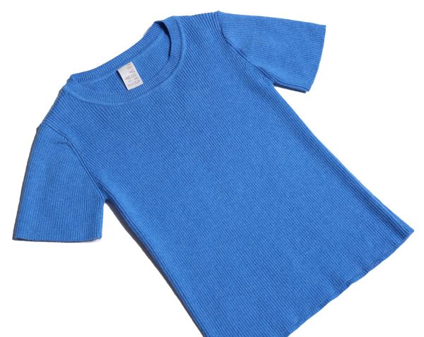 SHORT SLEEVE RIBBED CREWNECK Cheap