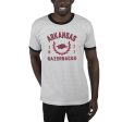 USCAPE University of Arkansas Academy Renew Short Sleeve Ringer, Ash Black For Cheap