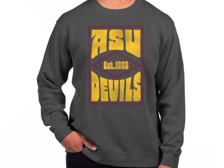 USCAPE Arizona State University Poster Fleece Crewneck, Black Cheap