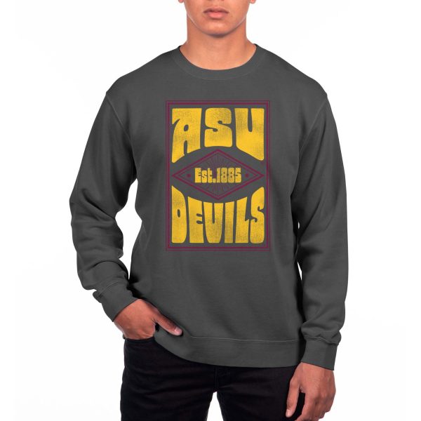 USCAPE Arizona State University Poster Fleece Crewneck, Black Cheap