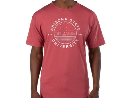 USCAPE Arizona State University Starry Scape Short Sleeve Tee, Shiraz Online Sale