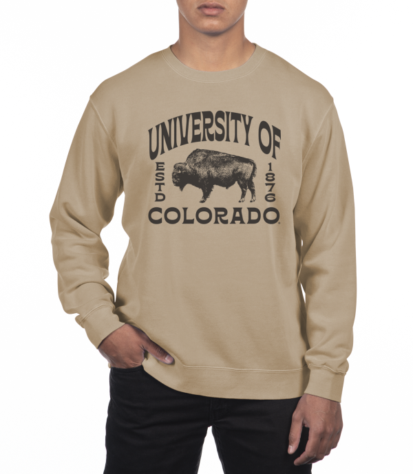 USCAPE University of Colorado Boulder Wilder Fleece Crewneck, Sandstone Sale