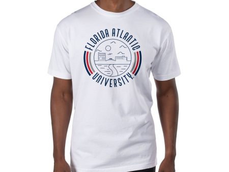 USCAPE Florida Atlantic University  90s Flyer Short Sleeve Tee, White Online