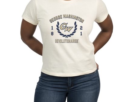 USCAPE George Washington University Academy High Waisted Tee, Vintage White For Sale