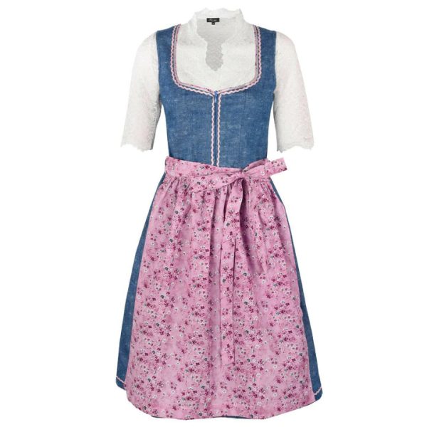 Bavarian Dirndl Dress Greti, 2pcs - Jeans, Blush Pink For Cheap