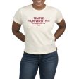 USCAPE Temple University Banner High Waisted Tee, Vintage White Online Hot Sale