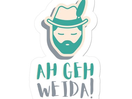 Bavarian Statement Sticker  Ah geh weida  Mint & Grey print, vinyl, 4 sizes Hot on Sale