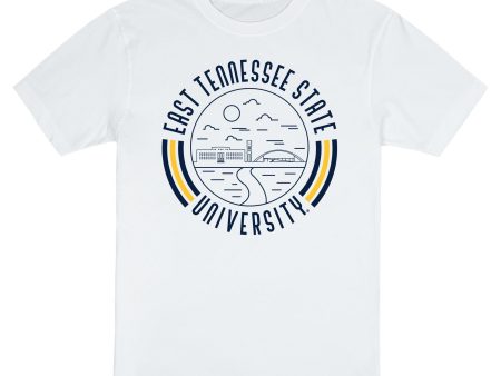 USCAPE East Tennessee State University  90s Flyer Short Sleeve Tee, White Cheap