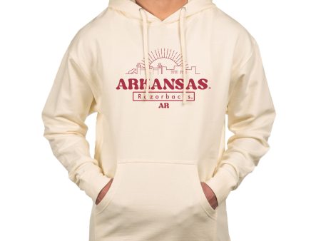 USCAPE University of Arkansas Old School Hoodie, Bone on Sale