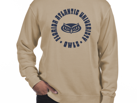 USCAPE Florida Atlantic University Radial Fleece Crewneck, Sandstone Online now