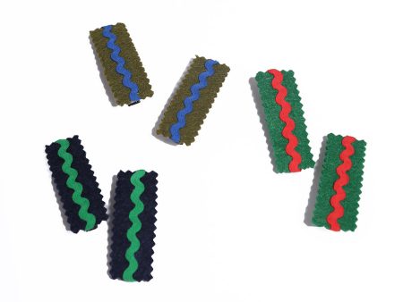 ELEK FELT RIC RAC HAIR CLIPS (SET OF 6) Online now