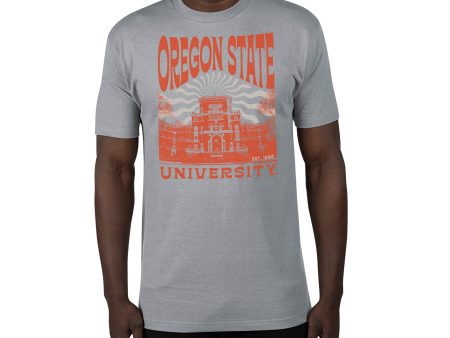 USCAPE Oregon State University Sunburst Renew Short Sleeve Tee, Stormy Grey Cheap