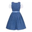 Bavarian Dirndl Dress Julia, 3pcs - Blue For Sale