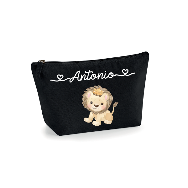 Pochette in cotone organico personalizzabile Leoncino corona Online now