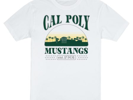 USCAPE Cal Poly San Luis Obispo Stars Short Sleeve Tee, White For Cheap