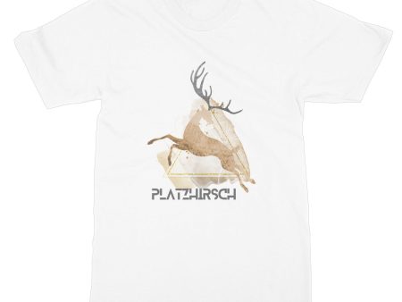 Men s Stag Do Graphic T-Shirt  Platzhirsch  antler, print front & back - White Supply