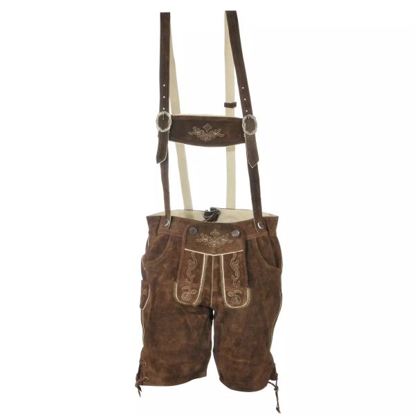 Bavarian Lederhose Chris, short with suspender - Maroon Online