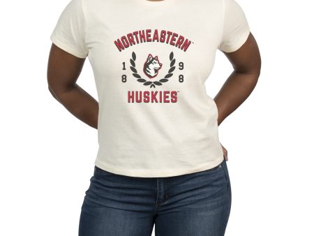 USCAPE Northeastern University Academy High Waisted Tee, Vintage White For Sale