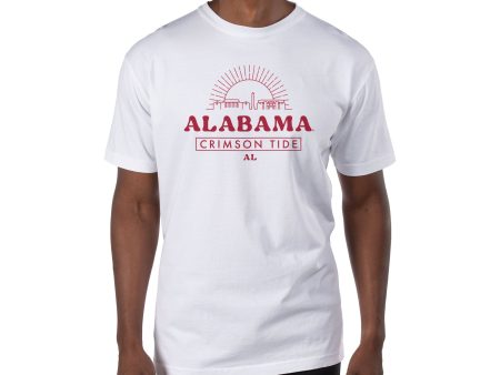 USCAPE University of Alabama Old School Short Sleeve Tee, White Fashion