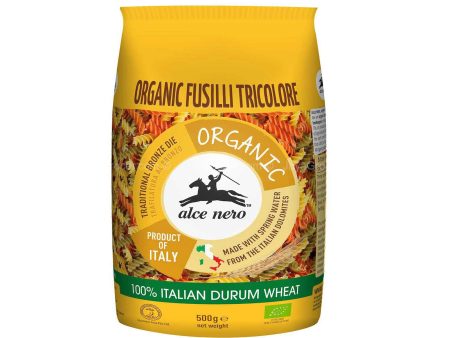 Alce Nero Organic Fusilli Tricolore Pasta 500g Supply