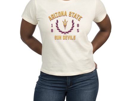 USCAPE Arizona State University Academy High Waisted Tee, Vintage White Hot on Sale