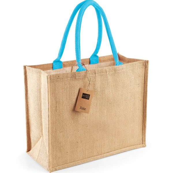 Borsa in Juta Manico Azzurro Summer Vibes Cheap