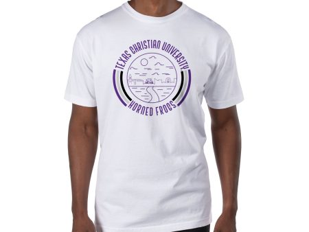 USCAPE Texas Christian University  90s Flyer Short Sleeve Tee, White For Cheap