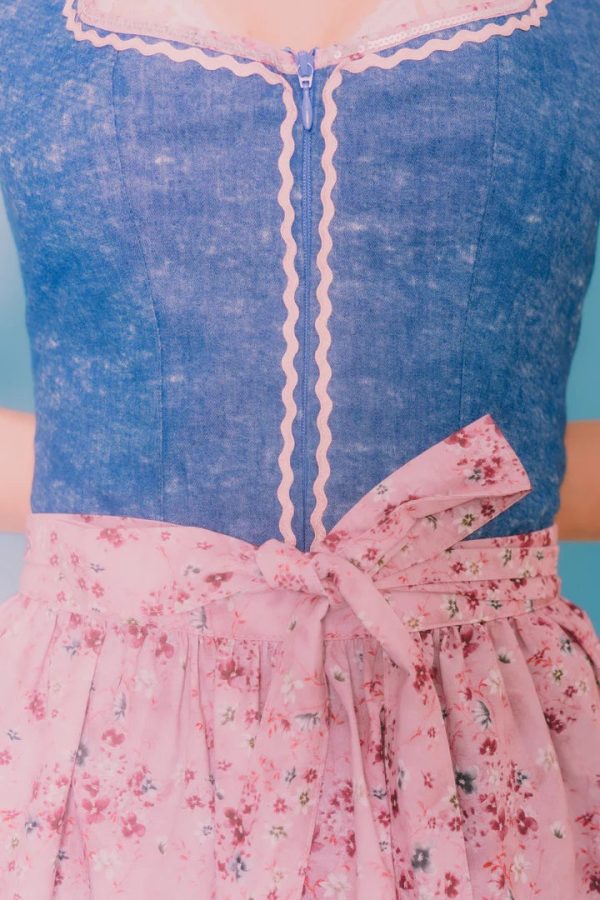 Bavarian Dirndl Dress Greti, 2pcs - Jeans, Blush Pink For Cheap