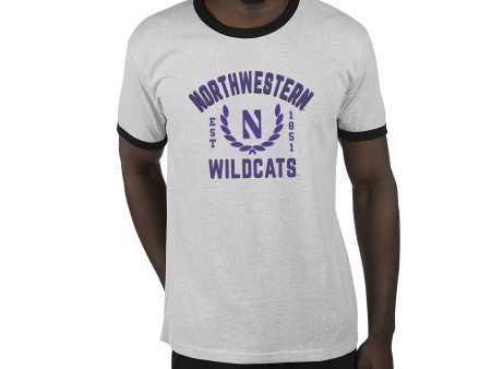 USCAPE Northwestern University Academy Renew Short Sleeve Ringer, Ash Black Online Sale