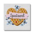 Bavarian Canvas, Nursery Décor, Retro Gingerbread Heart & Floral print  Spatzerl , pink For Cheap