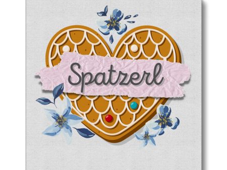 Bavarian Canvas, Nursery Décor, Retro Gingerbread Heart & Floral print  Spatzerl , pink For Cheap