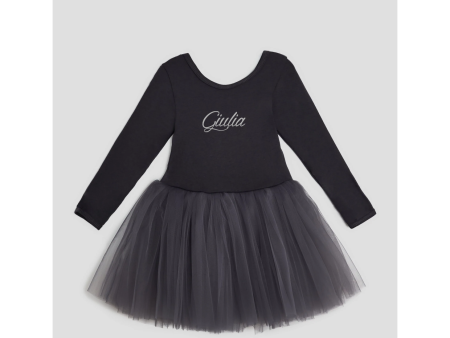 Tutù abitino in tulle Dark Grey Personalizzabile con nome Online Hot Sale