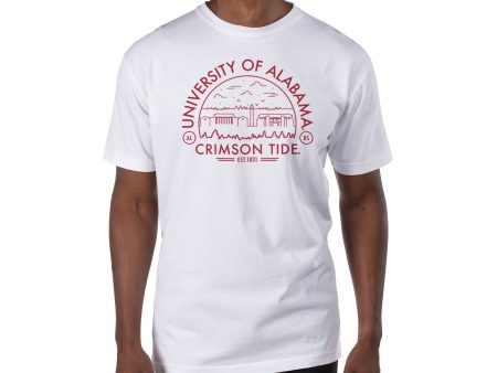 USCAPE University of Alabama Voyager Short Sleeve Tee, White Discount