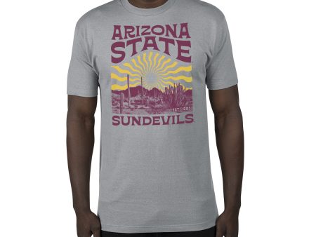 USCAPE Arizona State University Sunburst Renew Short Sleeve Tee, Stormy Grey Online