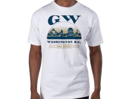 USCAPE George Washington University Stars Short Sleeve Tee, White Discount