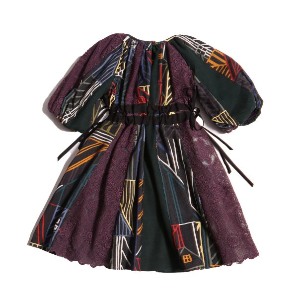 GWENN PATCHWORK RIBBON TIE FROCK Supply