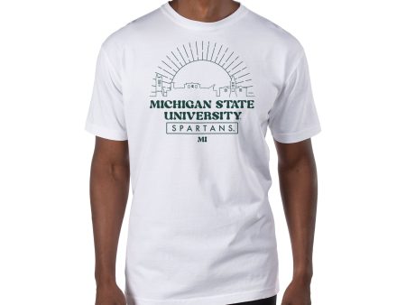 USCAPE Michigan State University Old School Short Sleeve Tee, White For Cheap