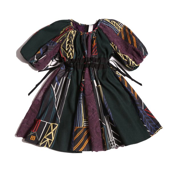 GWENN PATCHWORK RIBBON TIE FROCK Supply