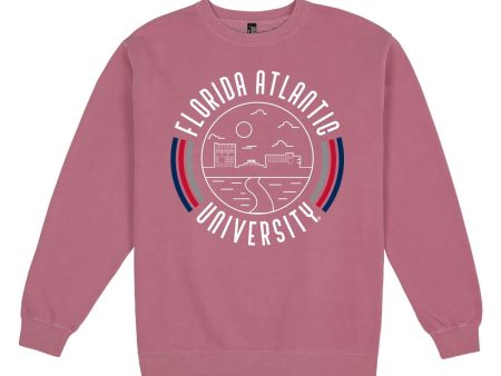 USCAPE Florida Atlantic University  90s Flyer Fleece Crewneck, Maroon Online Hot Sale