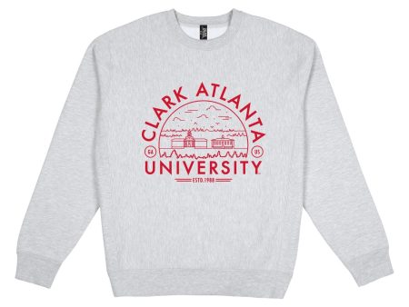 USCAPE Clark Atlanta University Voyager Heavyweight Crewneck, Grey Heather on Sale