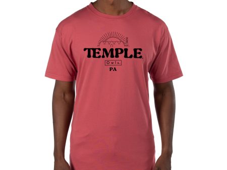 USCAPE Temple University Old School Short Sleeve Tee, Shiraz Supply