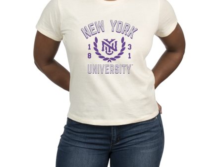 USCAPE New York University Academy High Waisted Tee, Vintage White Online