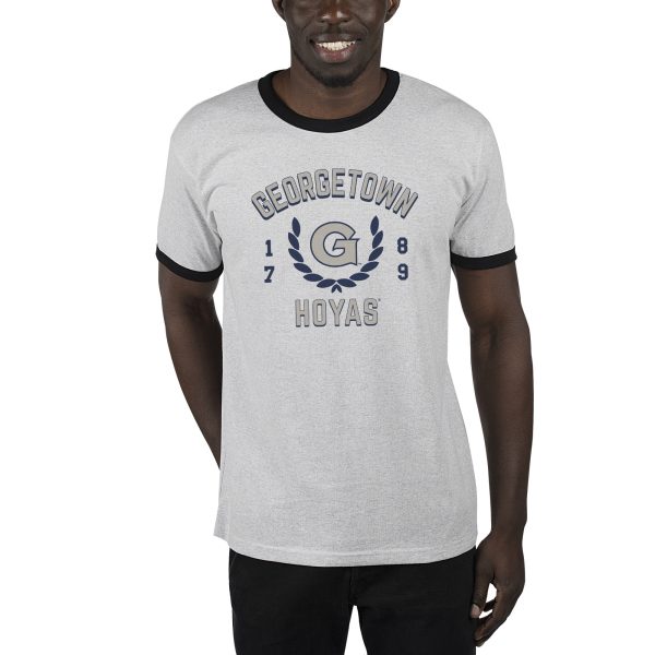 USCAPE Georgetown University Academy Renew Short Sleeve Ringer, Ash Black Sale