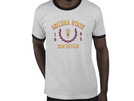 USCAPE Arizona State University Academy Renew Short Sleeve Ringer, Ash Black For Sale