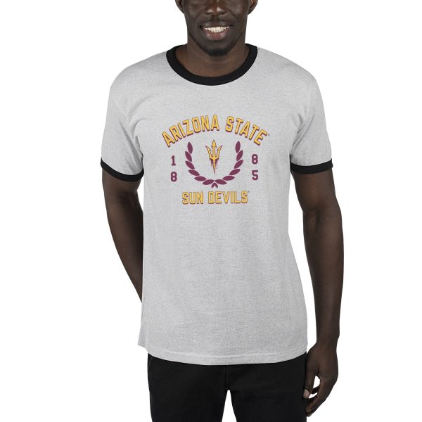 USCAPE Arizona State University Academy Renew Short Sleeve Ringer, Ash Black For Sale