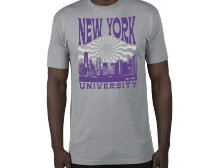 USCAPE New York University Sunburst Renew Short Sleeve Tee, Stormy Grey For Cheap