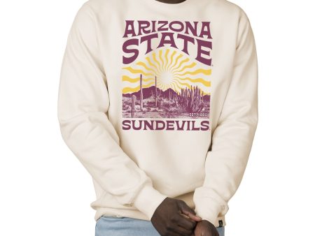 USCAPE Arizona State University Sunburst Heavyweight Crewneck, Bone For Cheap