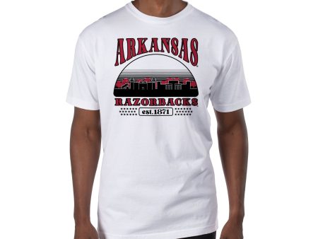 USCAPE University of Arkansas Stars Short Sleeve Tee, White Online Hot Sale